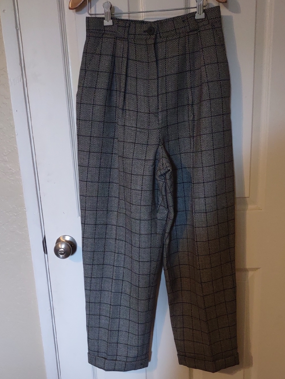 Evan Picone Gray Windowpane Dress Pants Size 12